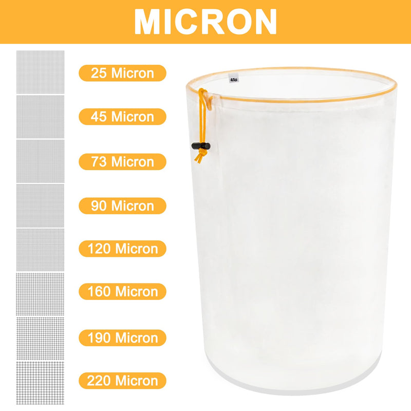 [Australia - AusPower] - 5 Gallon Filter Bag with Filter Screen - Reusable Filter Bag with Opening on Top for Hydroponics Gardening 45 Micron 