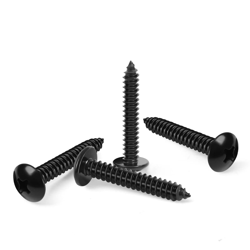 [Australia - AusPower] - #14 x 3/4" Truss Head Self Tapping Wood Screws Sheet Metal Screws, Black Finish, 304 Stainless Steel 18-8, 50 PCS #14 x 3/4" 