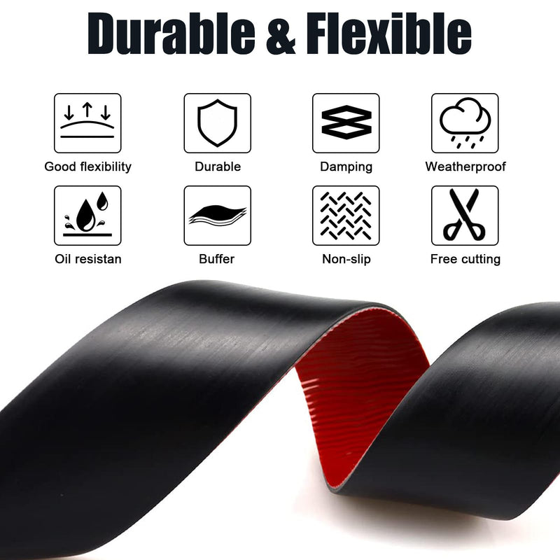 Neoprene Rubber Strips Self Adhesive Solid Rubber Sheets Rolls Strips for DIY Crafts Projects Insulation Cushion Gaskets Padding Sealing Warehouse Flooring Protection Black 1" Wide x 1/8" Thick x 120" Long