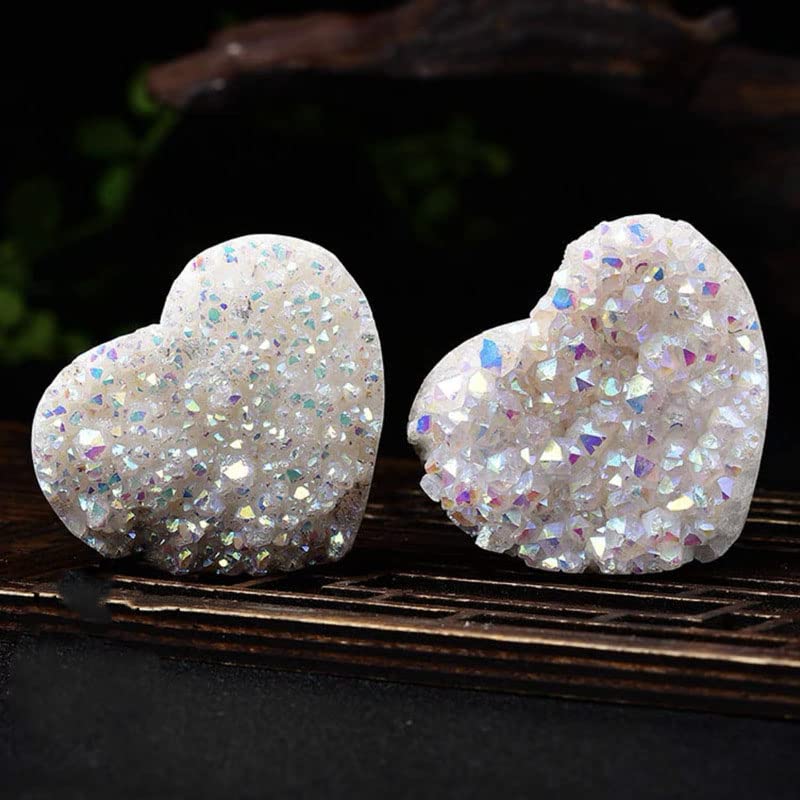 Acxico 1 pcs Wholesale Lot 7 to 10 PCs Natural Angel Aura Quartz Cluster Heart Crystal