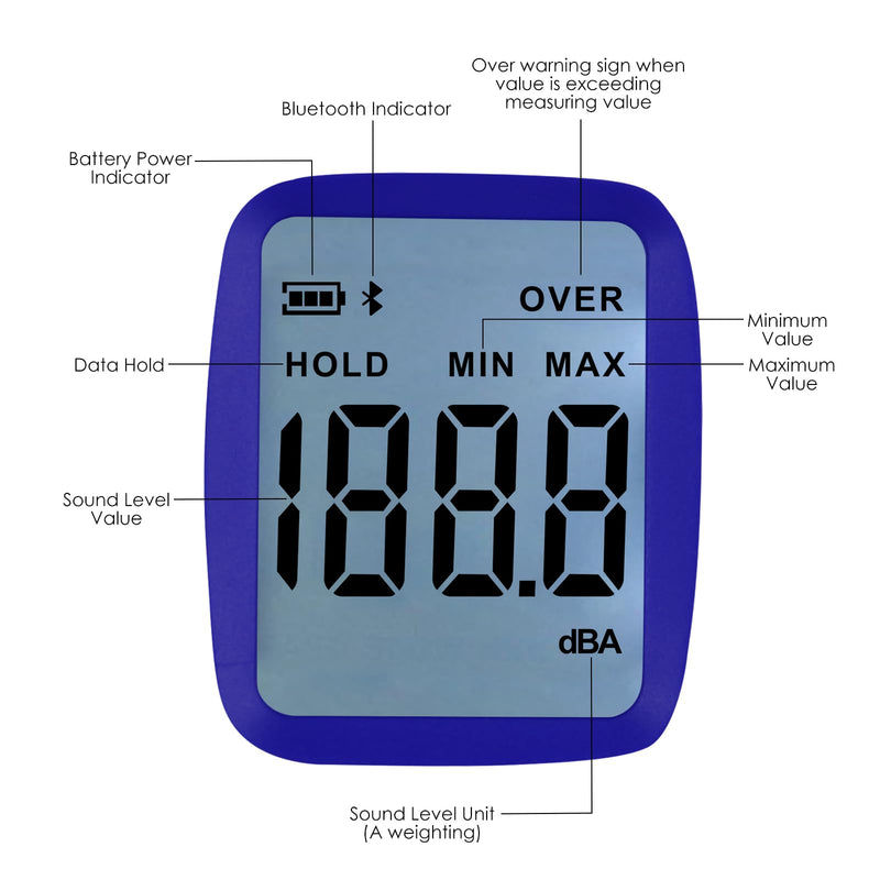 [Australia - AusPower] - Professional Sound Level Meter with Bluetooth & 20,000 Data Logging | Max/Min/Hold Alarm | High Accuracy dBA Noise Tester with LCD Backlight for Home, Office & Industrial Use 