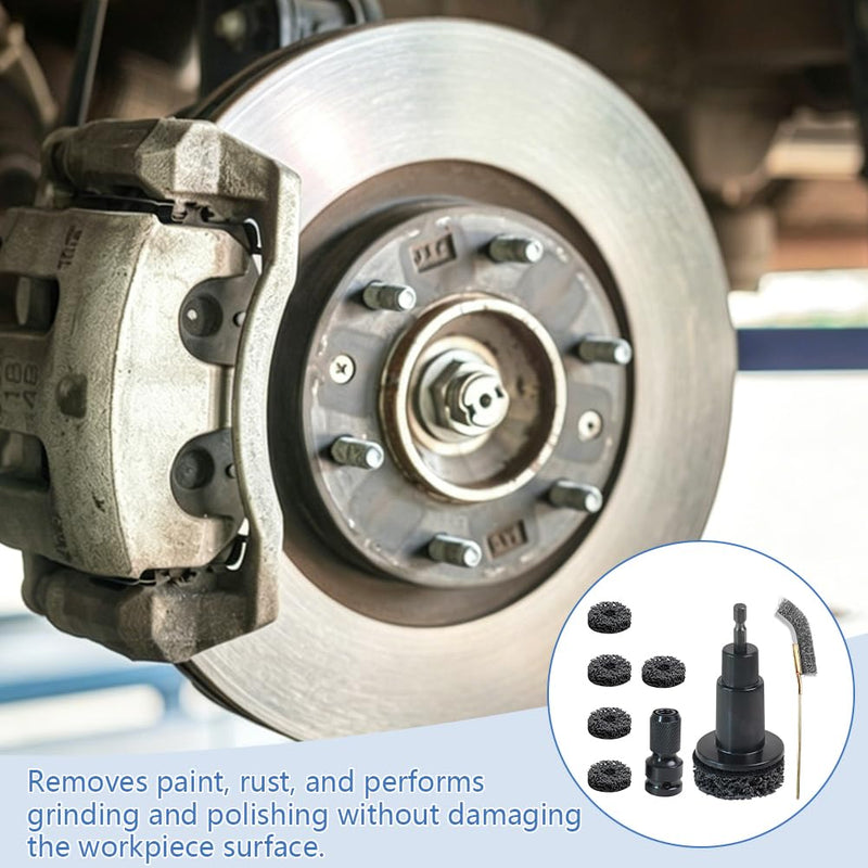 Wheel Cleaning and Repair Kit, Includes 5 Sanding Discs, Quick Rust Removal for Wheel Bolts and Rotors, Hub Grinder for Quick Cleaning of the Wheel Hub for 1/2 Impact Wrenches, Drills
