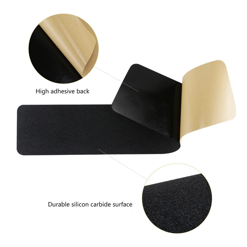 Anti Slip Safety Grip Tape 2 Inch x 60 Foot Yellow and Black and 12 Pack Stair Treads 6”x30” Black for Steps, Staircase