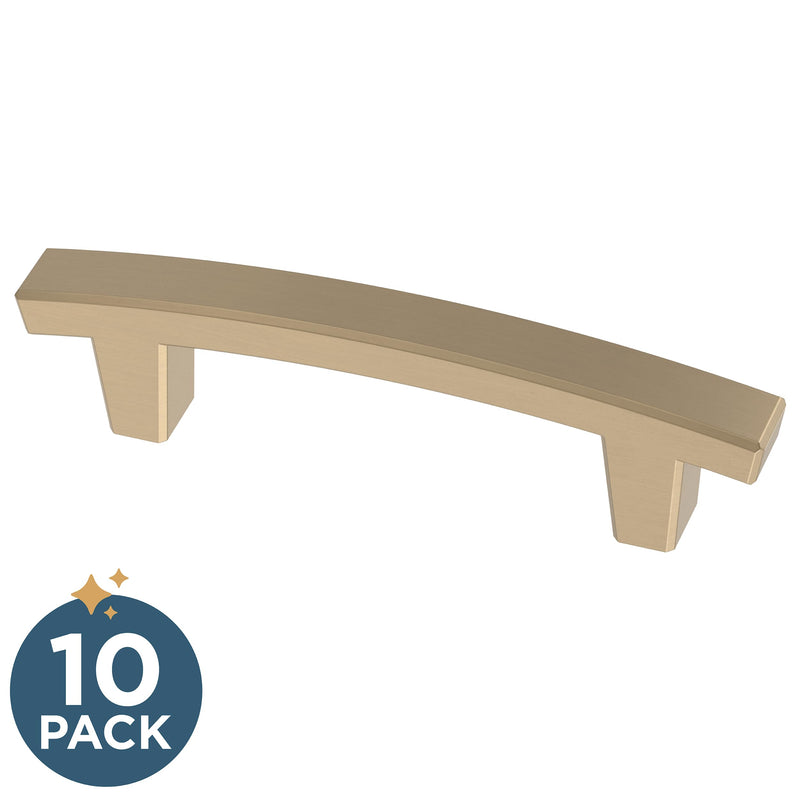 Franklin Brass (10-Pack) – Champagne Bronze Cabinet Handles, 3 Inch Hole Center, Pulls for Drawers, Kitchen Cabinet Door, Dressers | Pierce 3" (76mm) 10