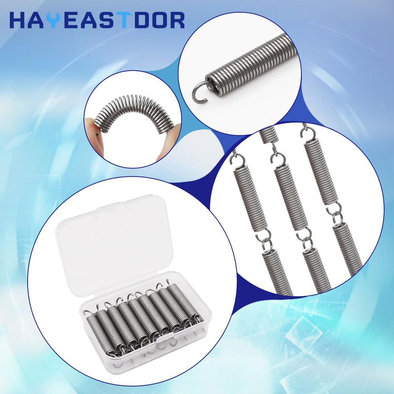 [Australia - AusPower] - 20PCS SP9600 Small Extension Spring 1/4 Inch x 1-1/2 Inch Stainless Steel Mechanical Springs with Hook Ends HE027 