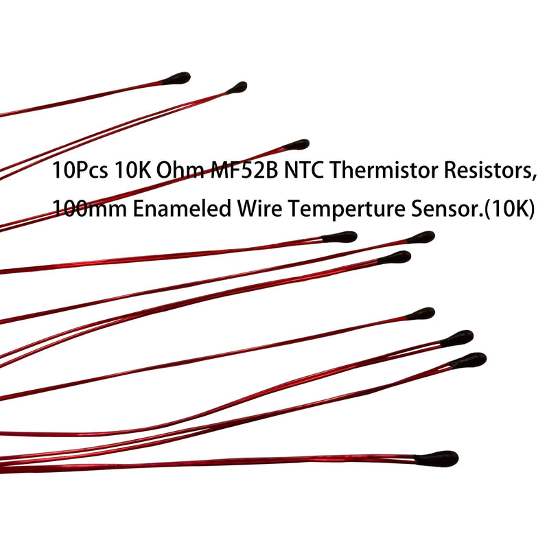[Australia - AusPower] - 10Pcs 10K NTC Thermistor, 10K 3590B 1% NTC Thermistors Resistors Temperature Sensor, 10K Ohm Thermistor MF52B 3950 1% Wire Length 100mm(3.93in), 10Pcs 10K NTC Thermistor 100mm (3.93in), 
