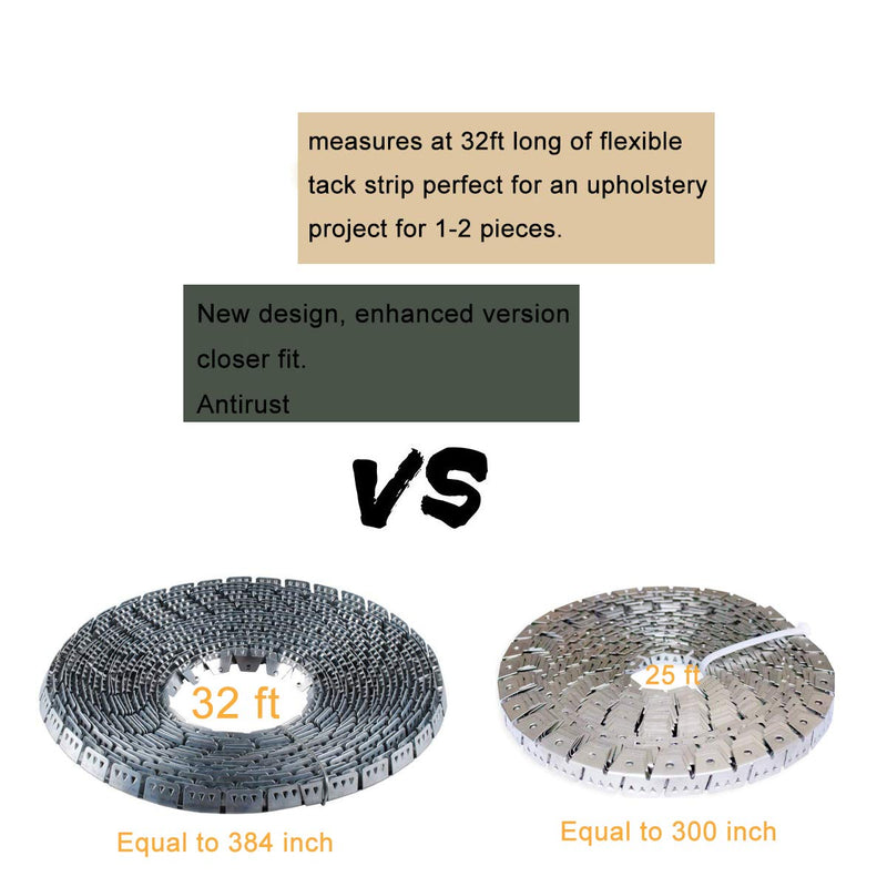 [Australia - AusPower] - Flex-Grip, Curve Ease- 32 ft Flexible Metal Tack Strip Three-Tooth Upholstery Flexible Tack Strip for Upholstery 