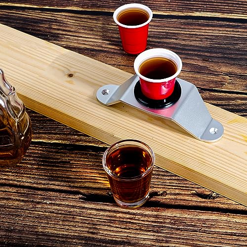 Shot Holder Ski Board DIY Mount Kit,Create Your Own Drinking Board with Wine Glass Holders and Shot Cups silver