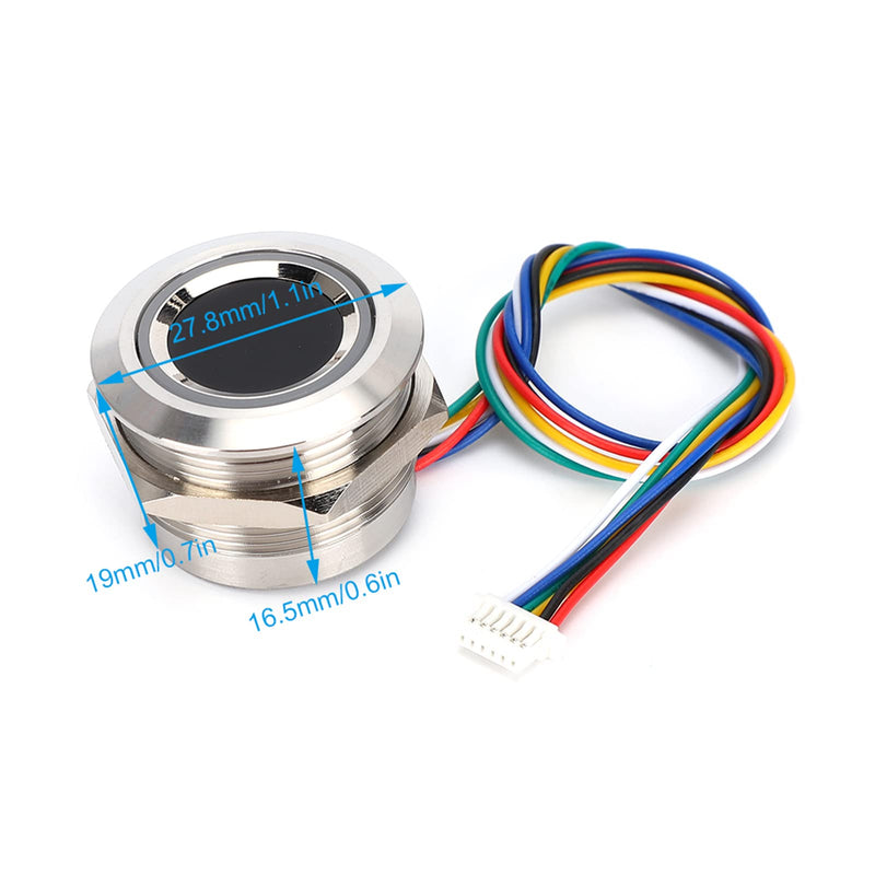 [Australia - AusPower] - Fingerprint Identification Module, R503 Circular Capacitive Fingerprint Identification Module with 2-Color Ring Indicator Light for Access Control/Help Desk/Security Box 