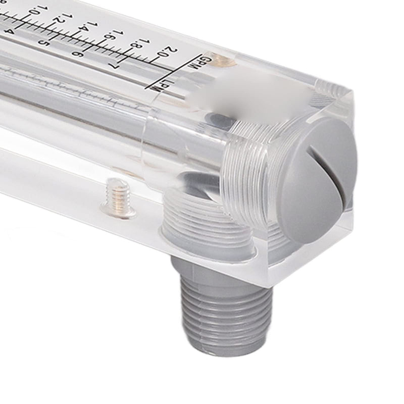 [Australia - AusPower] - Adjustable Water Flow Meter 0.2-2GPM Plastic Transparent Acrylic Panel Type 
