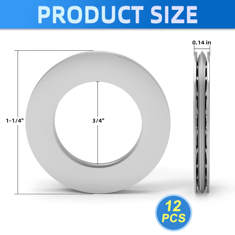 [Australia - AusPower] - 12 Sets Thrust Needle Roller Bearings with Washers, 3/4 Inch Bore 1-1/4 OD, NTA1220 2TRA Steel Industrial Bearing for Conveying Equipment, Robots, Elevators, Rolling Mills Etc. 