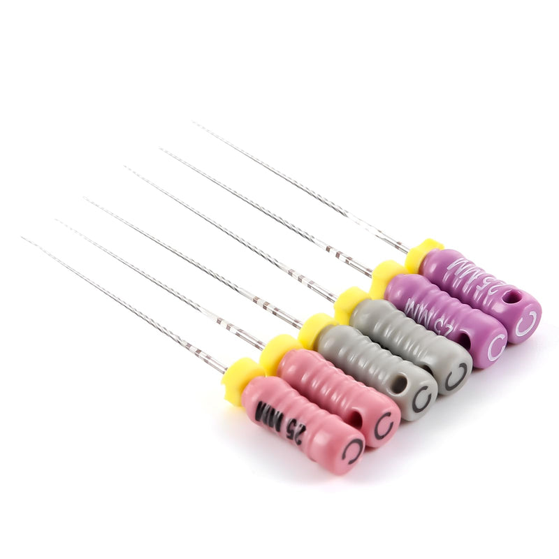 [Australia - AusPower] - JMU Endodontic Root Canal C+ Files #6-#10, Stainless Steel Hand Use Files, 25mm, 6pcs/Pack #06-#10 (25mm) 1 