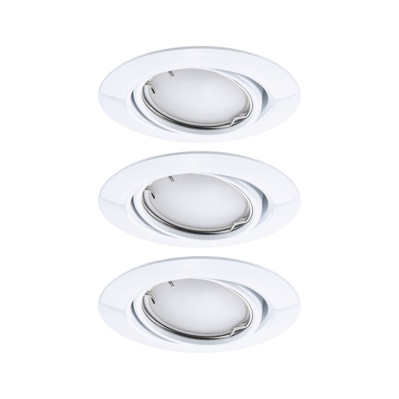 Paulmann 92466 LED Recessed Light Base Smart Home Zigbee Basic Set Swivelling Round 230 V 3 x 4.9 W 3 x 420 lm Dimmable 90 mm White Metal RGBW+