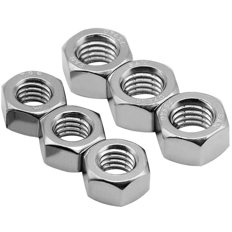 [Australia - AusPower] - Beduan 100PCS 1/4"-20 Nuts 18-8 304 (A2-70) Stainless Hardware Nuts Commercial Grade for Boats Dock Car 1/4-20 Packof 100 