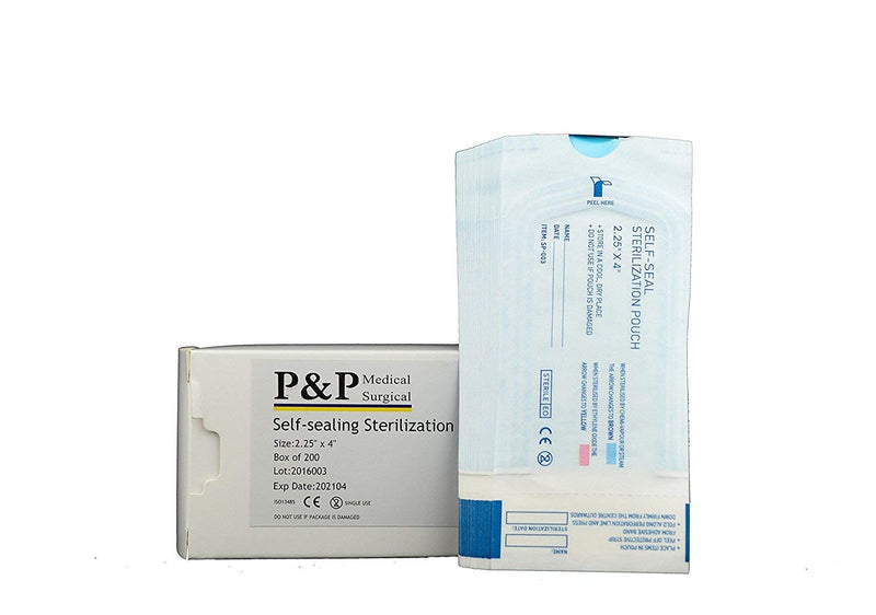 [Australia - AusPower] - Sterilization Pouches 2.25”x4” Self-Sealing Autoclave Bags with Indicators for Professional Surgical Instrument Cleaning by P&P MEDICAL SURGICAL Box of 200 