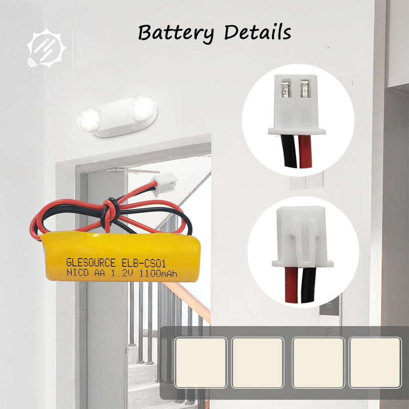 XUNTU ELB-CS01 1.2V Batteries Ni-CD AA Exit Sign Emergency Light Battery Replacement Compatible for Unitech OSA268,ELB-CS01, EXR EL 122 C4T (4 Pack) 4 PCS 1100mAh