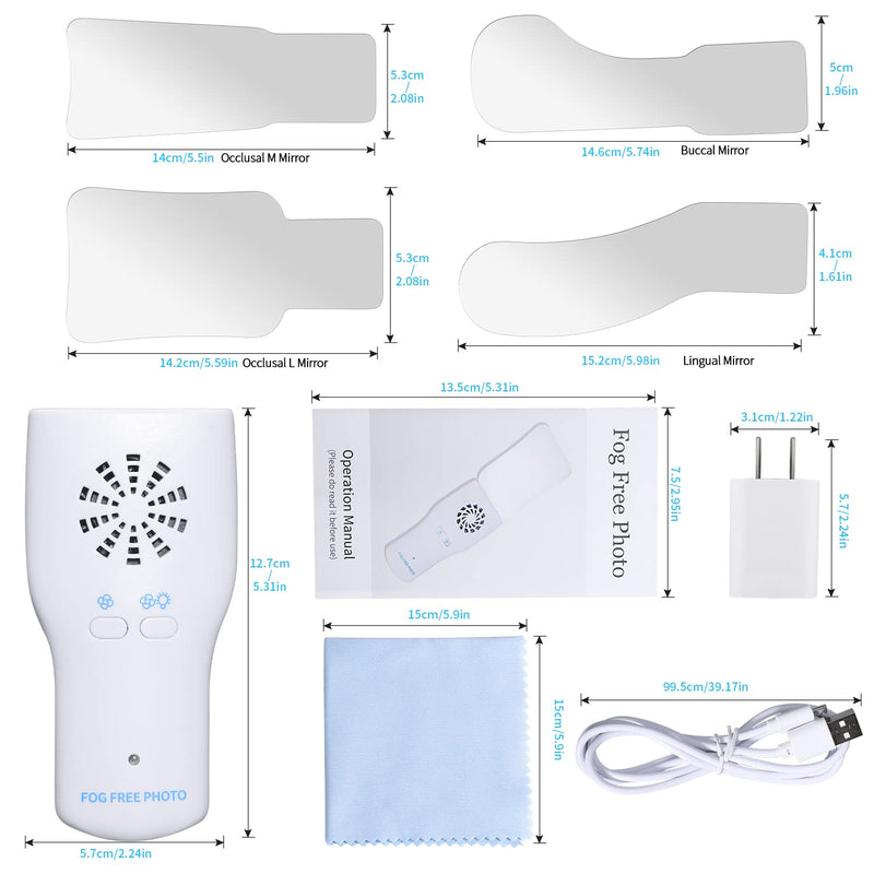 Dental Photography Mirrors Fog Free - Pofessional Dental Occlusal Mouth Mirror Anti-sctraching Surface Intraoral Mirrors with Handle