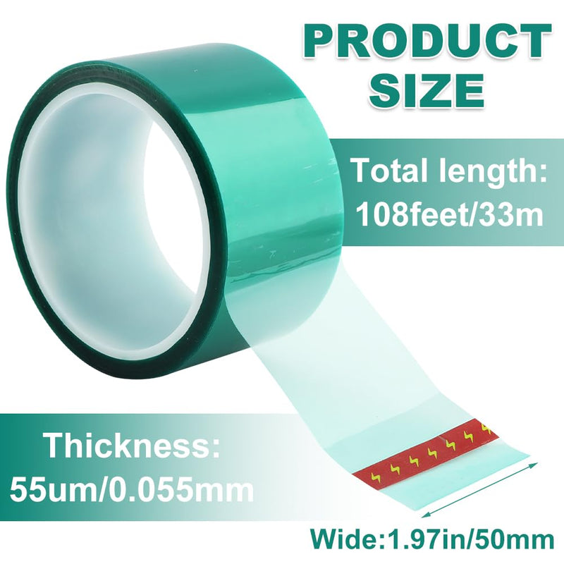 Resin Tape for Epoxy Resin Molding, 2 inch Wide 108FT Long Epoxy Tape, Thermal Adhesive Tapes, High-Temperature Heat Insulation, Easy Peel, Release Tapes for River Tables, Remove Residue