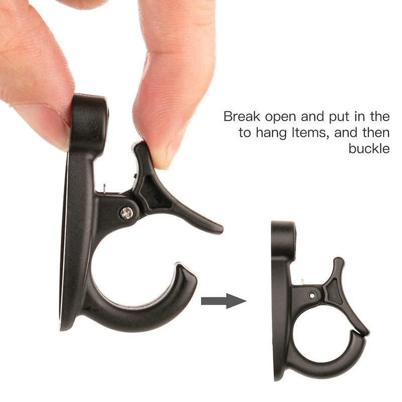 [Australia - AusPower] - Elrswy Light Hanger Hooks,String Light Hooks,Screw-in Hooks for Hanging String Lights and Wire,Plants,Wind Chimes,Plastic,Black,20 Pack Wall Black-20Pack 