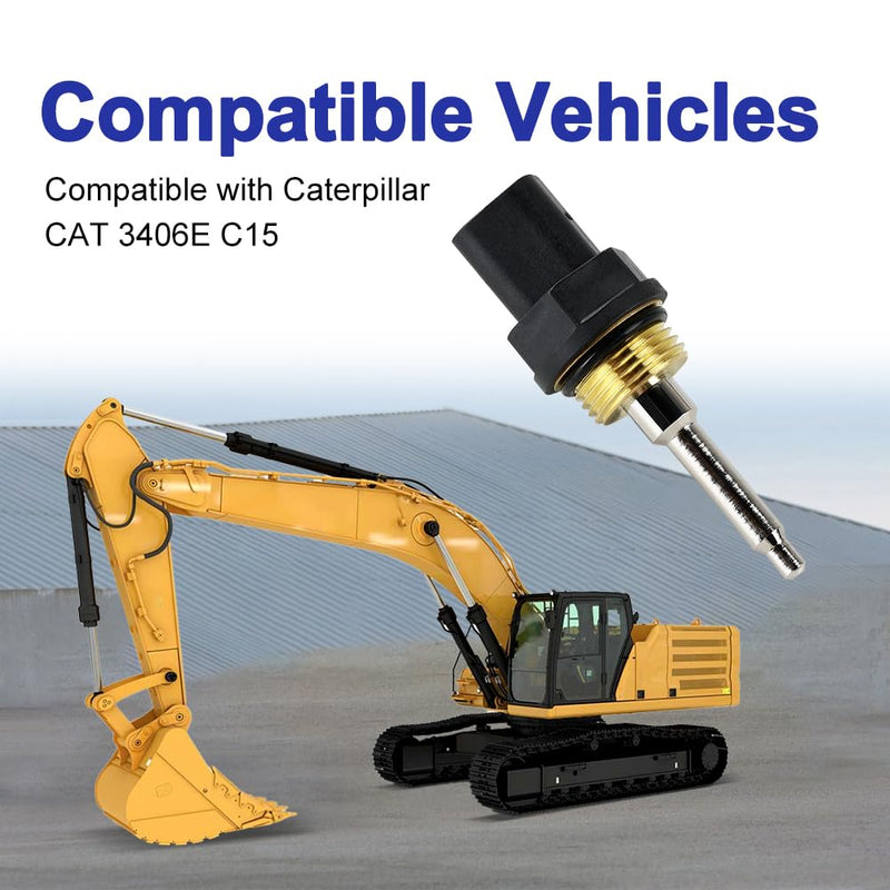 Temperature Sensor Compatible with Caterpillar Excavator CAT 3406E C15 Replacement for 256-6453 2566453