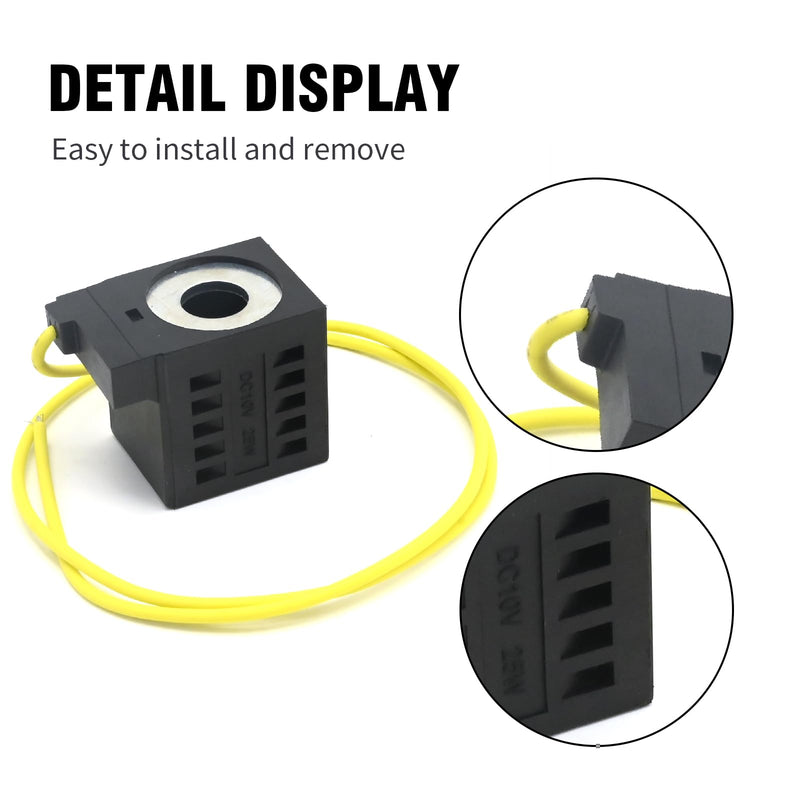 [Australia - AusPower] - 10226-08 Solenoid Coil, Single Lead Wire Equipment, 10V DC 25W 1/2 inch, Replacement for Valve Stem Series 08 80 88 98, Dump Trailer Solenoid 