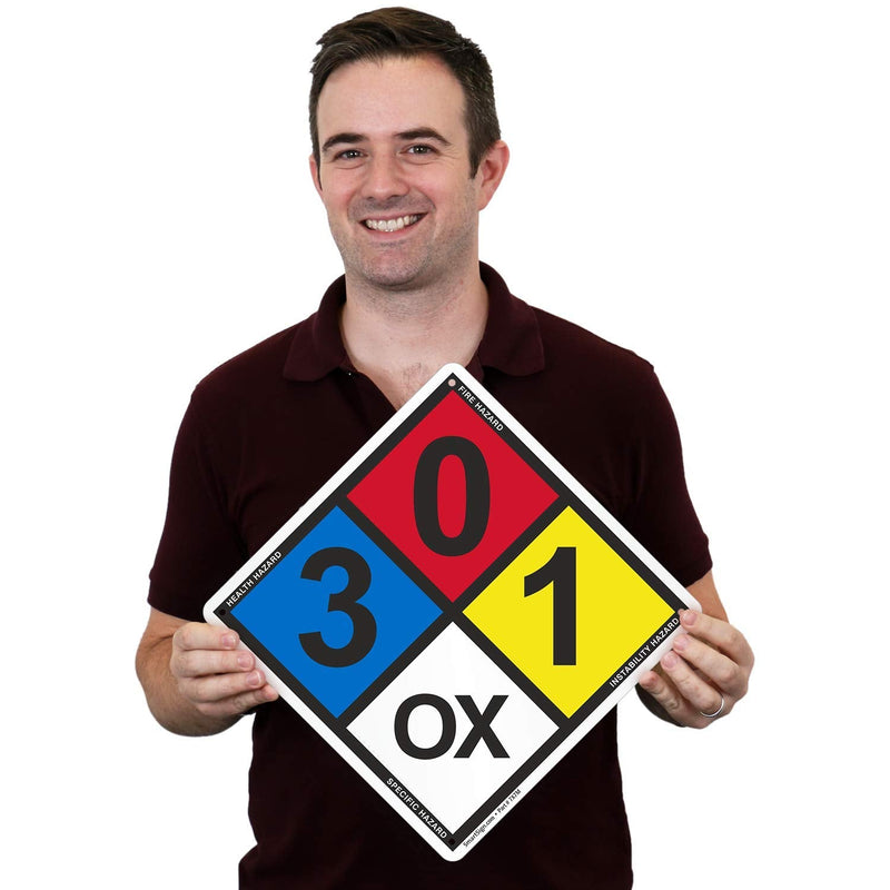 [Australia - AusPower] - SmartSign NFPA Adhesive Label Kit (Placard, Digits & Symbols) | 17" Tall (Tip-to-Tip) Diamond Laminated Vinyl, Made in USA Pack of 1 