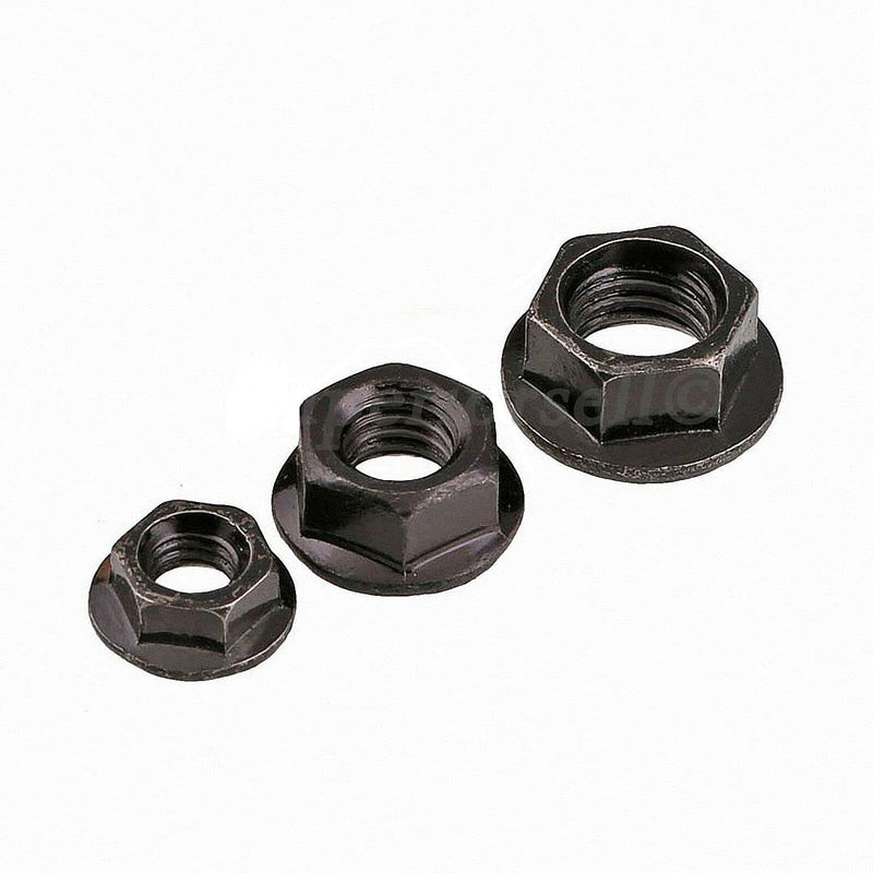 [Australia - AusPower] - M8 x 1.25 Thread Flange Nut, Steel, Black Zinc Finish by Metal Spacers Online (50 Pack) 50 