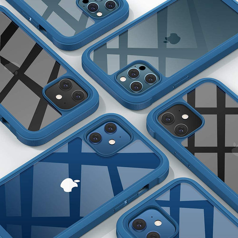 [Australia - AusPower] - Diaclara Designed for iPhone 12/12 Pro Case, Full Body Rugged Case with Built-in Touch Sensitive Anti-Scratch Screen Protector, Soft TPU Bumper Case for iPhone 12/12 Pro 6.1" (Blue and Clear) iPhone 12 & iPhone 12 Pro 6.1" Blue and Clear 
