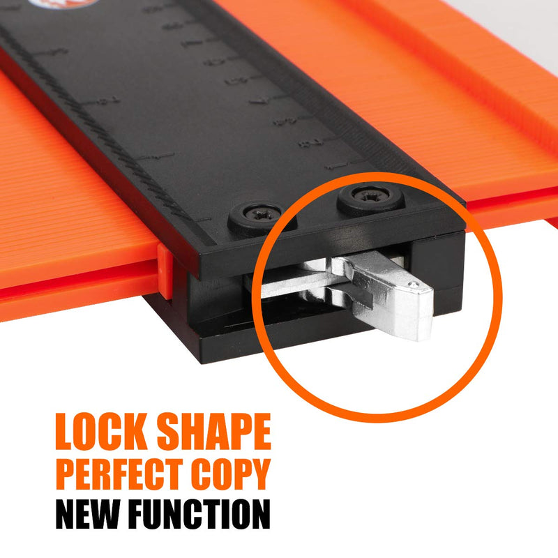 [Australia - AusPower] - Saker Miter Saw Protractor&Saker Contour Gauge (10 Inch Lock) Profile Tool 