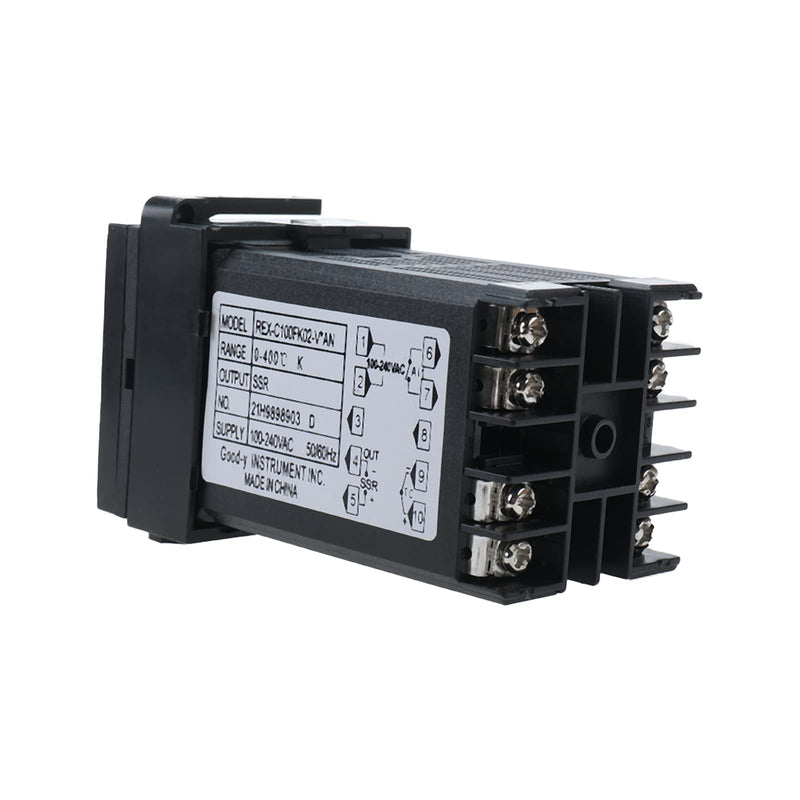 [Australia - AusPower] - PID Temperature Controller Set, PID Temperature Controllers Thermostat Regulator, SSR 40DA Solid State Relay AC 100 to 240V, White Heat Sink and K Type Sensor Thermocouple 