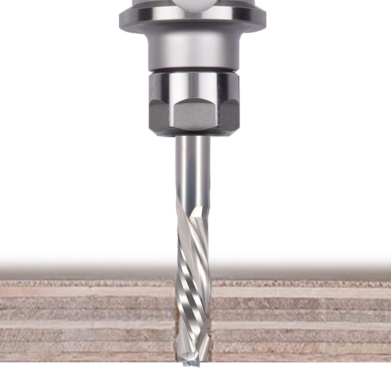 [Australia - AusPower] - EU_HOZLY 3.175x22mm UP &DOWN Cut Two Flutes Spiral Carbide Mill Tool Cutters for CNC Router Compression Wood Bits Pack of 5 1/8 inch x 22mm 
