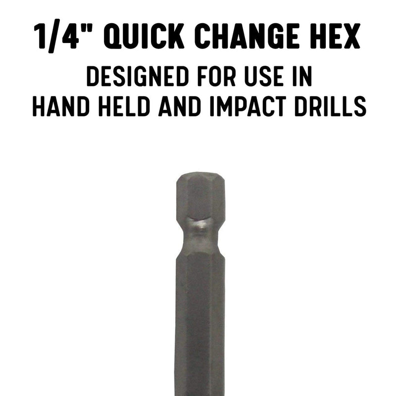 1/4" Quick Change Hex Shank High Speed Steel Drill Bit, KFDHEX Series (Pack of 12) 1/4 in