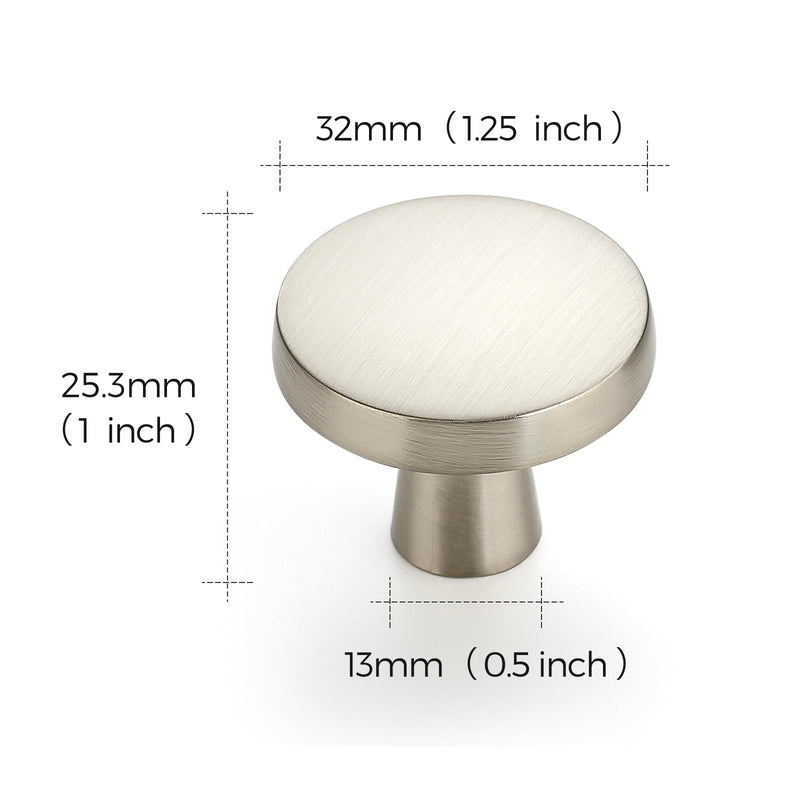 Ravinte 15 Pack Solid Single Hole Kitchen Round Cabinet Knobs Brushed Nickel Pulls Drawer Knobs Kitchen Cabinet Hardware Handles