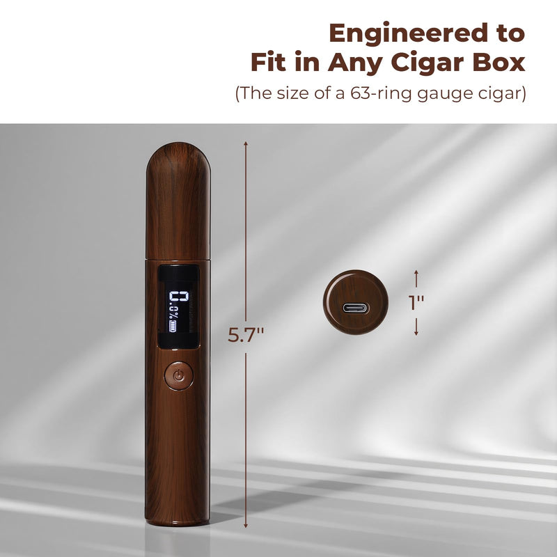 GLENCREAG Single Probe Cigar Hygrometer, Rechargeable Digital Humidity Meter with LED Light, Precision Moisture Tester for Humidors, Ideal Gift for Cigar Collectors, Enthusiasts, or Men