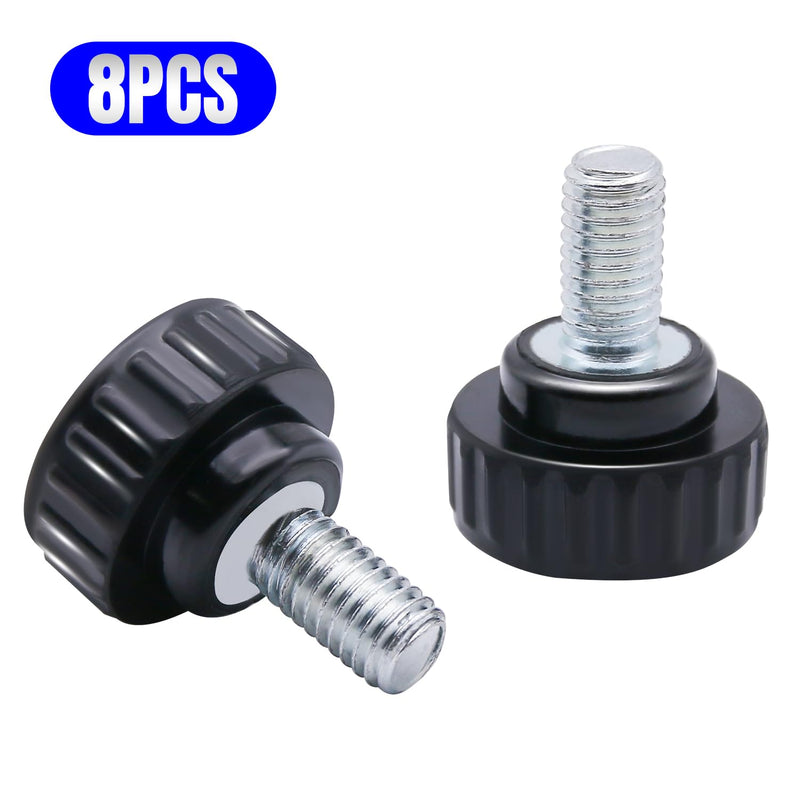 [Australia - AusPower] - 8pcs Metric Male Thread Knurled, M8 x 25mm Black Thumb Screw Clamping Knobs Plastic Grip Threaded Knurled 