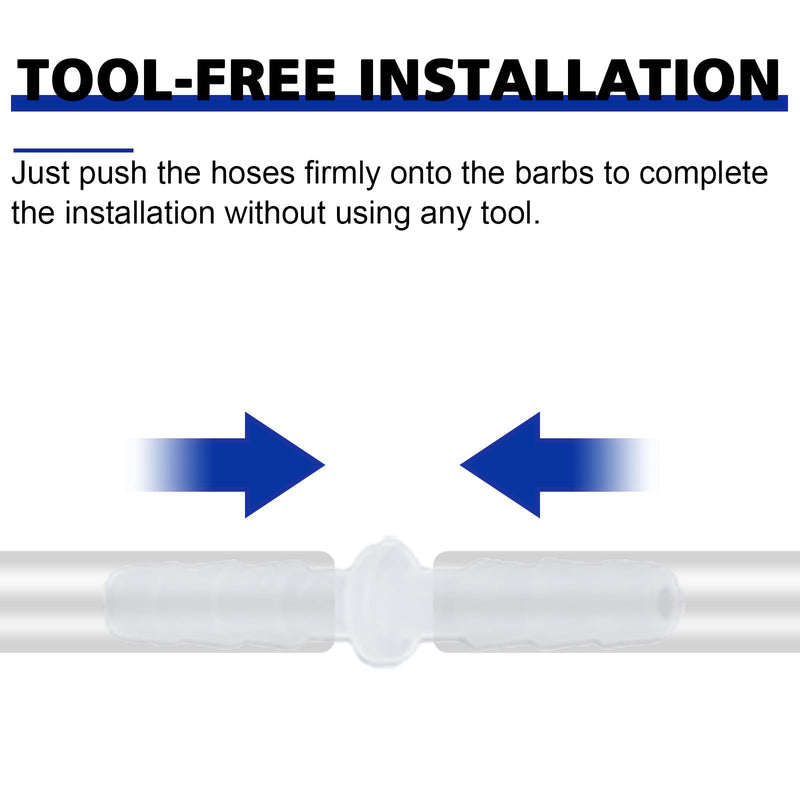 [Australia - AusPower] - Plastic Hose Barb Fitting, 3/8" x 3/8" Pipe Connectors?Barbed Splicer Mender Joint Adapter Union Fitting, 6 Pcs 3/8 Inch White 