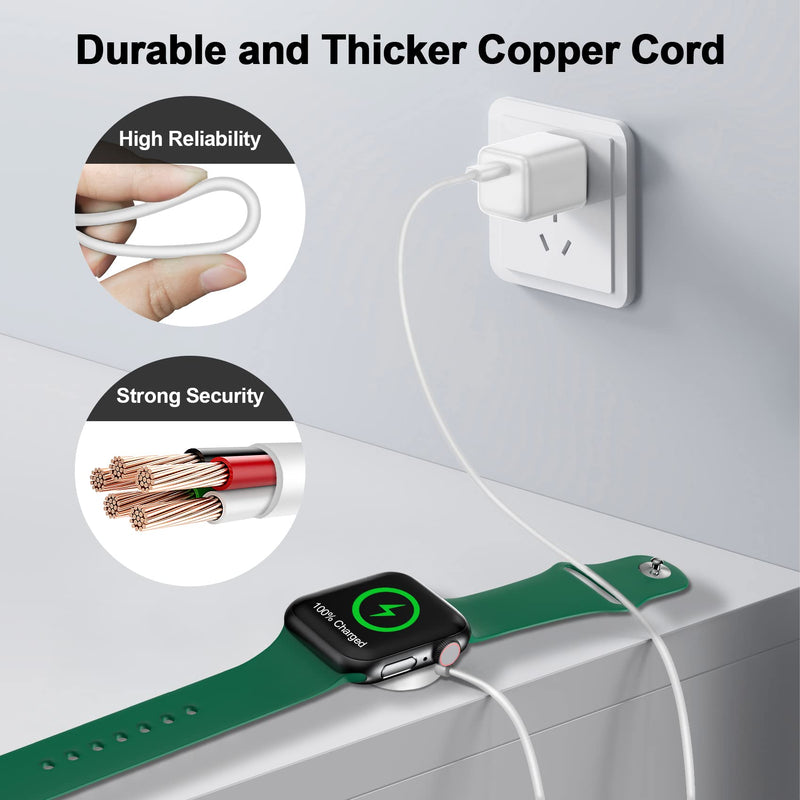[Australia - AusPower] - 𝟐𝟎𝟐𝟒 𝐔𝐩𝐠𝐫𝐚𝐝𝐞𝐝 for Apple Watch Charger Magnetic Fast Charging Cable [Portable] Magnetic Wireless Charging Compatible with iWatch Series Ultra/9/8/7/6/SE/SE2/5/4/3/2-[3.3FT] White 1.0M 