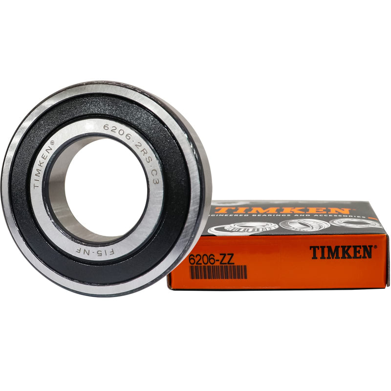 [Australia - AusPower] - 2PACK TIMKEN 6206-2RSC3 Double Rubber Seal Bearings 30x62x16mm C3 Clearance Pre-Lubricated and Stable Performance and Cost Effective Bearings 