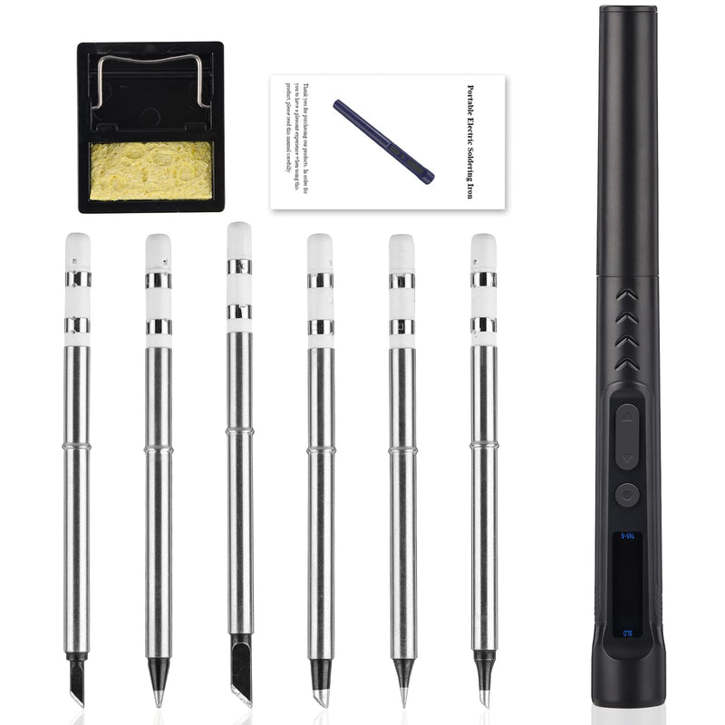 Soldering Iron Kit 90W Digital DC/PD Soldering Iron Kit Fast Heating 150-450°C | 6 soldering tips digital display automatic shut-off function. Suitable for repairing jewelry, mobile phones and others.