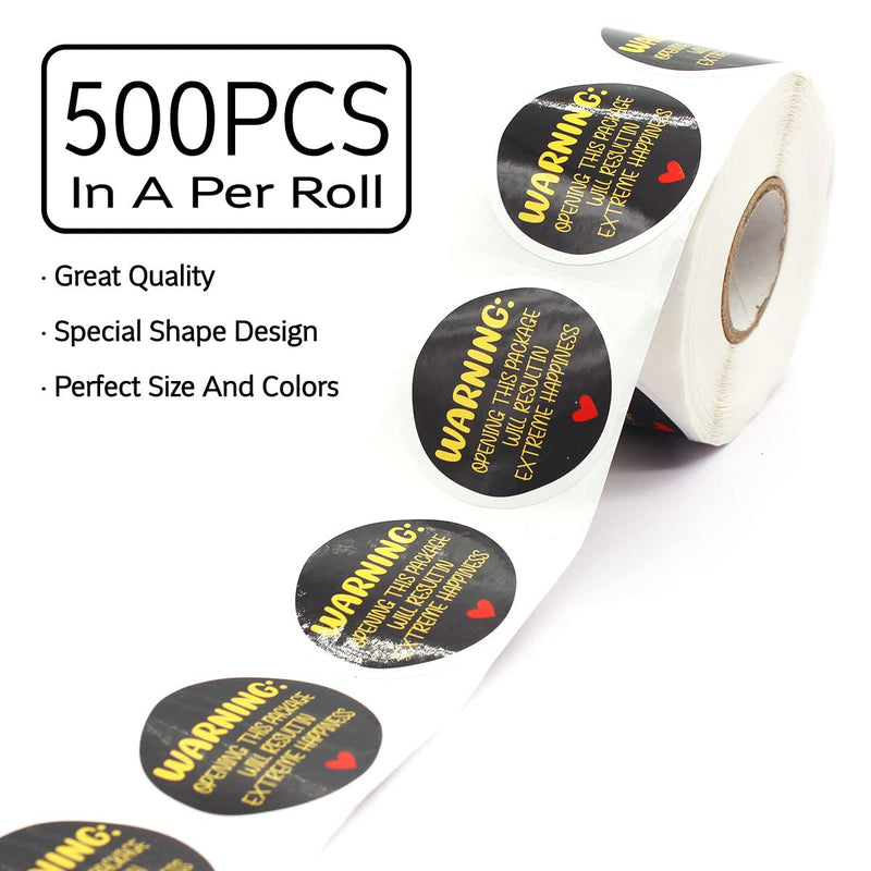 Wailozco Warning Opening This Package Will Stickers,Thank You Stickers,Handmade Stickers,Small Shop Stickers,Envelopes Stickers for Small Business, Online Retailers,Handmade Goods,500 Labels Per Roll - NewNest Australia