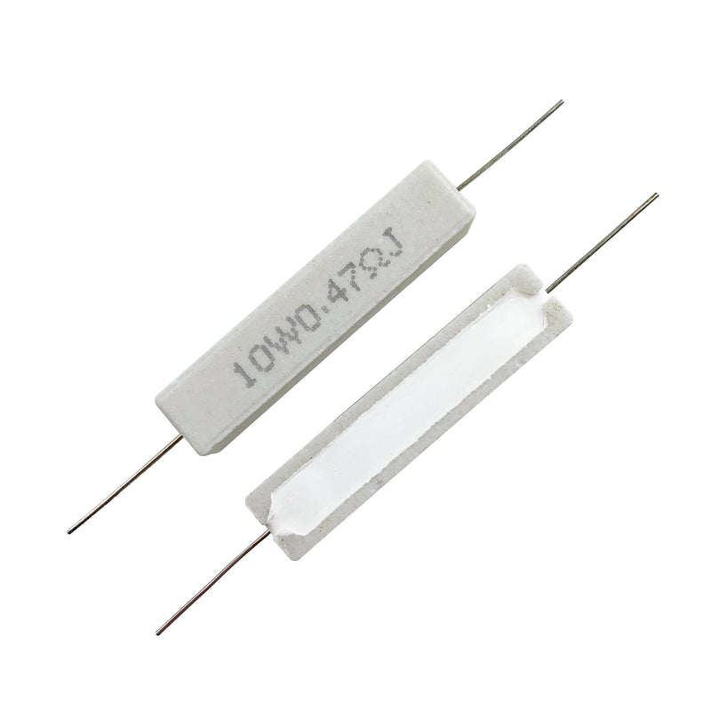 [Australia - AusPower] - 25 Values 50 Pieces Ceramic Cement Resistor KIT 10W Resistance 10 Watt ±5% Power Resistors (0.05 Ohm - 100 Ohm) 0.05Ω-100Ω 50PCS 