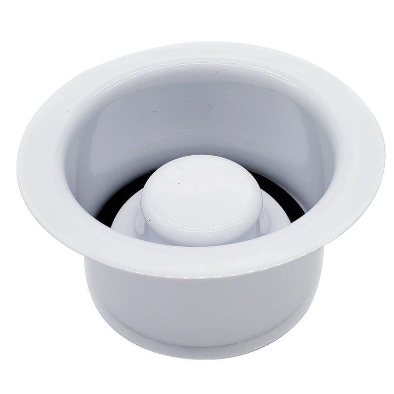 Westbrass D2082-50 3-1/2" Extra-Deep Collar Kitchen Sink Waste Disposal Flange & Stopper, Powder Coat White 1-Pack