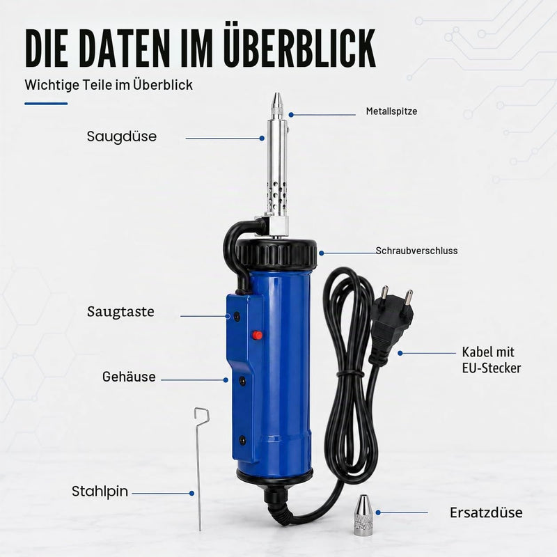 Electric Desoldering Pump, 30W ADT-3 Fully Automatic Soldering Vacuum Desoldering Gun, Industrial Desoldering Suction Pump, Antistatic Desoldering Pump, Desoldering Device for PCB, Circuit Boards, Motherboard Repair