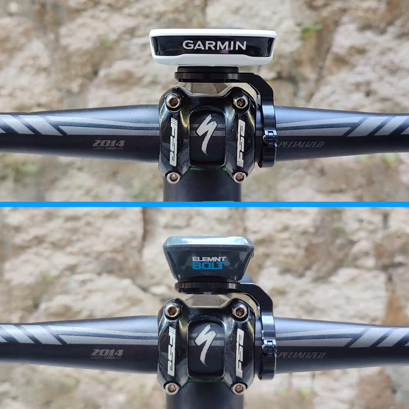 [Australia - AusPower] - Mountain Bike Mount for Garmin Edge Wahoo Elemnt Bryton Rider Stages Dash Hammerhead Karoo, Bike Stem Mount for Handlebar 31.8mm(Black) 