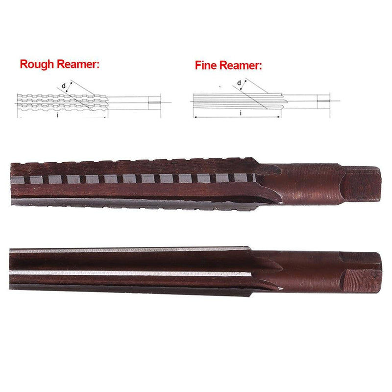 [Australia - AusPower] - 2Pcs MT2 Taper Reamer Fine/Rough Reamer Tool Straight Shank 1.5x12.5cm 