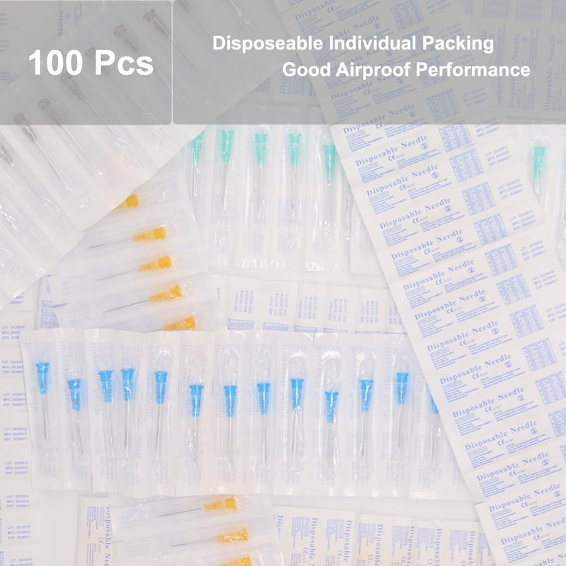 [Australia - AusPower] - 27Ga 1 Inch Luer Lock Industrial Dispensing Accessories, Individually Wrapped, Pack of 100, Lab Tools, Suitable for Refilling Liquid, Inks 27G 1 Inch (25mm) 