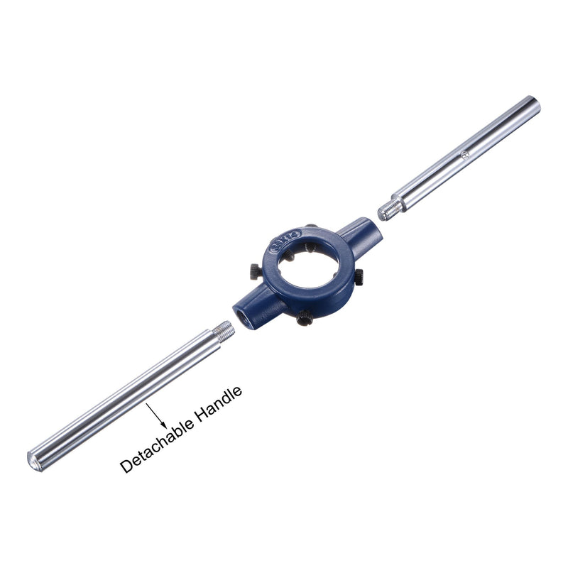uxcell 5/8-24 UNEF Tap and Die Set with 38mm Round Die Stock Handle Wrench, High Speed Steel Machine Thread Tap and Round Die Threading Tool