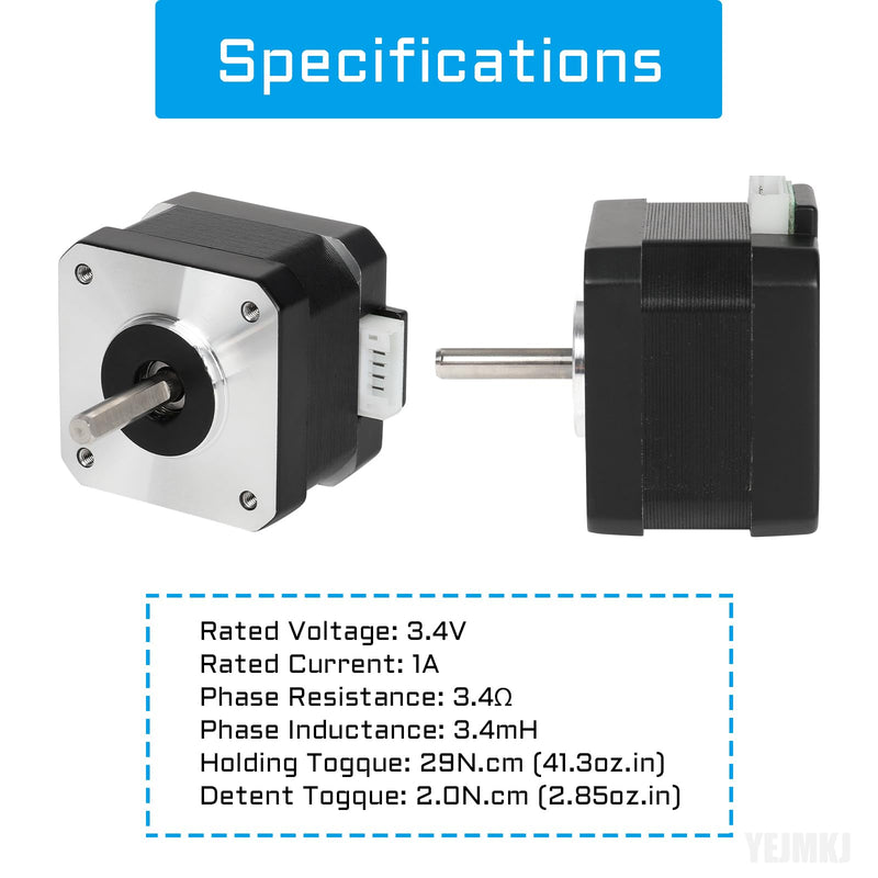 [Australia - AusPower] - Nema 17 Stepper Motor 33MM 1.5A 29Ncm (41.06oz.in) 42 Motor 2 Phase 4-Lead Bipolar Stepper Motor 1.8 Degree with 1m Cable and Connector for DIY CNC 3D Printer, 1.66x1.66x1.3inch 