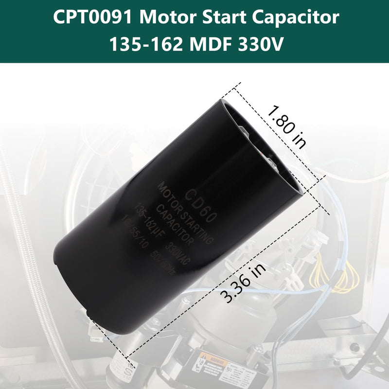 CPT0091 Motor Start Capacitor 135-162 MDF 330V Compatible with Trane American Standard Replace CPT0091 CPT00091