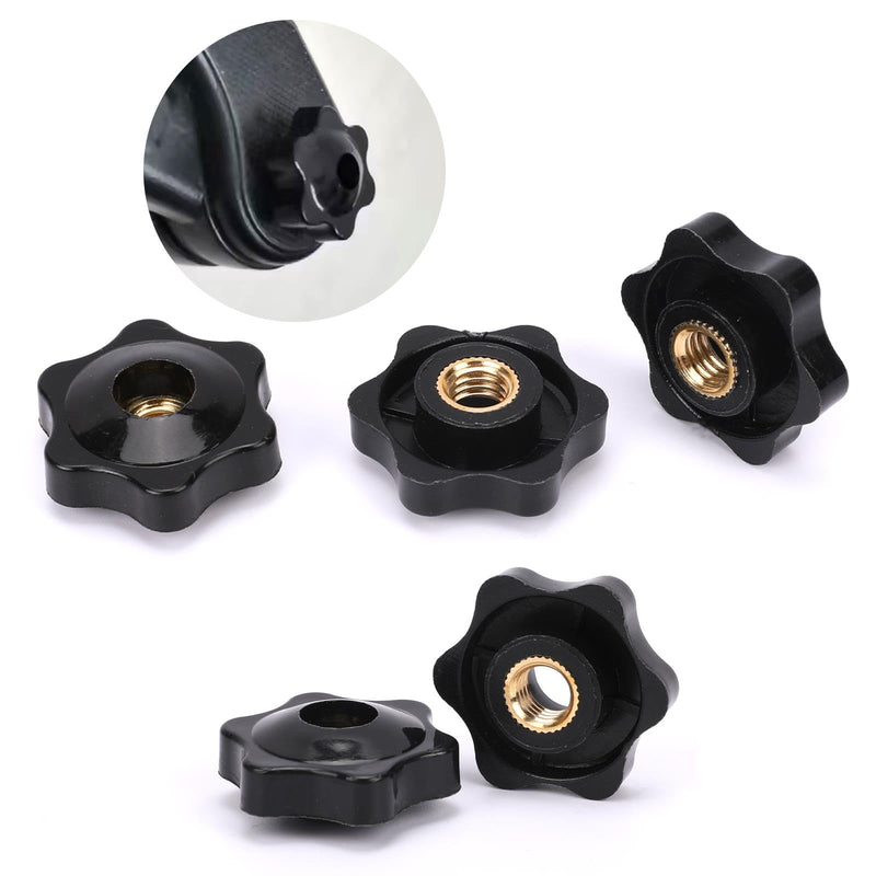 [Australia - AusPower] - 10 Pack 6 Star Knobs 1/4 Inch 20 Female Threaded Hexagon Head Thru Knob Clamping Knobs Jig Knobs T Knob 
